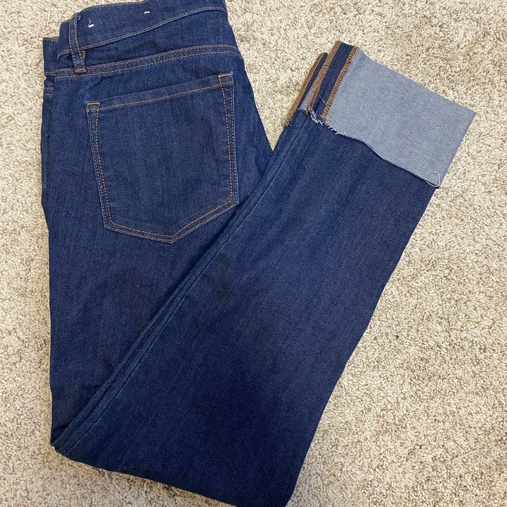 Loft Outlet cuffed cropped straight leg jeans